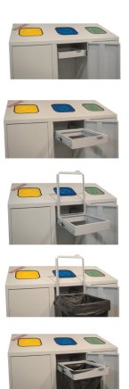 Triple waste bin for sorted waste MPO 03k - 4