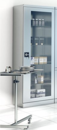 Stainless steel cabinet with glass doors SmlN 101