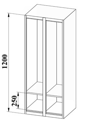 Metal wardrobe with two doors XS52-12 - 2