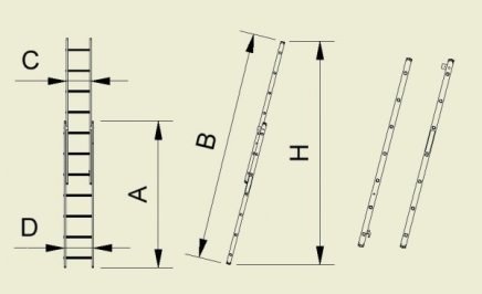 Two-part extendable ladder Eurostyle 7209 - 2