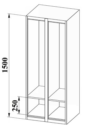 Metal wardrobe with two doors XS82-15 - 4