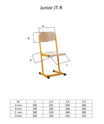 Student chair Junior JT height adjustable size 6 - 2