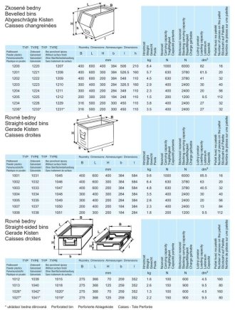 Storage box, straight, high, type 1003 - 3