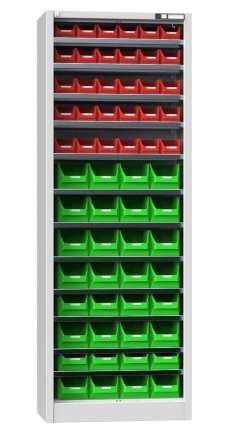 Cabinet with UK2-B2 plastic boxes