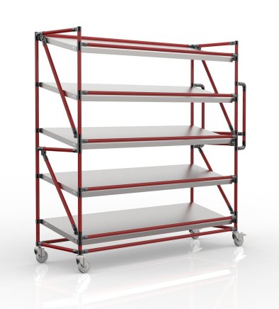 Crate rack trolley with 1700 mm wide inclined shelves, SP17040 (3 models)