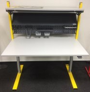 Electrically height-adjustable work table