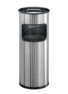 Stainless steel trash can with ashtray type 02-3373-23