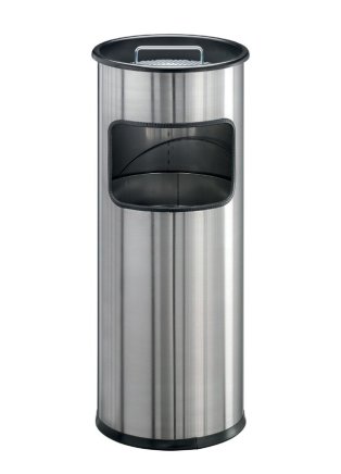 Stainless steel trash can with ashtray type 02-3373-23