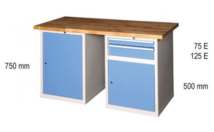 Workshop tables K series, width 2500, depth 700 or 800, height 880 or 890 mm (6 models) - 2