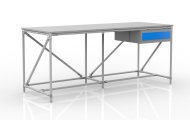 Workshop table with container with one drawer width 2000 mm, 240405313