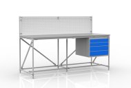 Workshop table with perforated panel width 2000 mm, 240408310