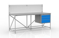 Workshop table with perforated panel width 2000 mm, 24040839