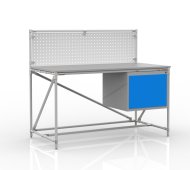 Workshop table with perforated panel width 1500 mm, 24040835