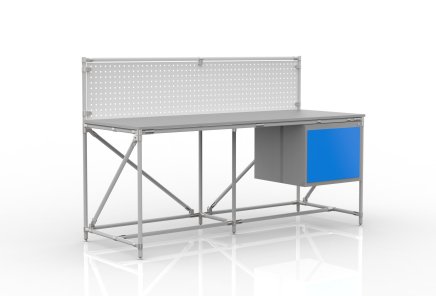 Workshop table with perforated panel width 2000 mm, 240408311 - 1