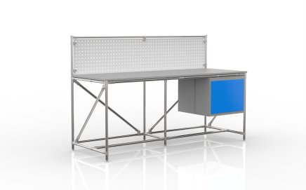 Workshop table with perforated panel width 2000 mm, 240408311 - 4