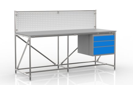 Workshop table with perforated panel width 2000 mm, 24040839 - 4