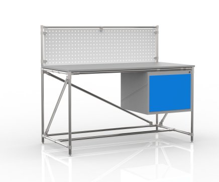 Workshop table with perforated panel width 1500 mm, 24040835 - 4