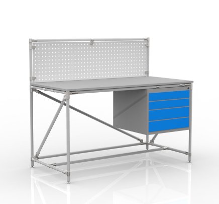 Workshop table with perforated panel width 1500 mm, 24040834