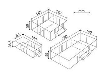 Hanging storage cabinet with drawers 6754 - 3