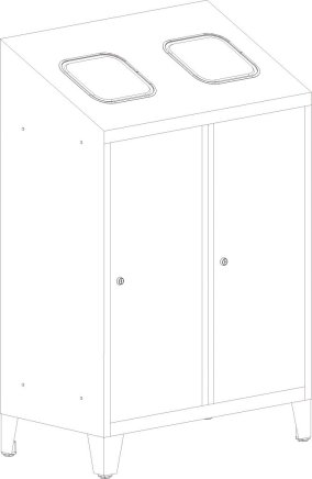 Double waste bin for sorted waste MPO 02k - 2