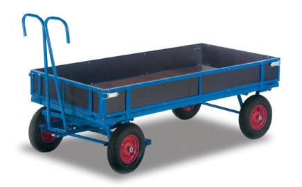 Manual flatbed trolley with sides zu-15201