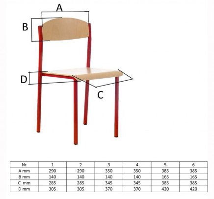 Dining room chair with metal steel base, size 4 - 2