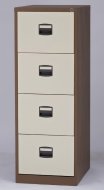 Bisley four-drawer filing cabinet A4CC4H1A - set with dividers