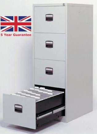 Bisley four-drawer filing cabinet A4CC4H1A - set with dividers - 2