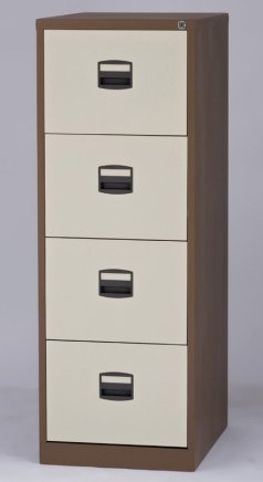 Bisley four-drawer filing cabinet A4CC4H1A - set with dividers