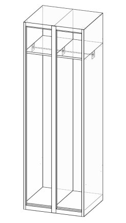 Metal wardrobe with two doors XS82-18 RAL 7035/5012 - 4