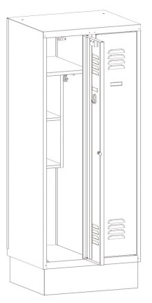 Metal wardrobe with reduced height MSum 420S width 800 mm - 3