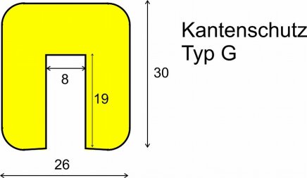 Protective polyurethane profile 26 x 30 mm with U groove - 5