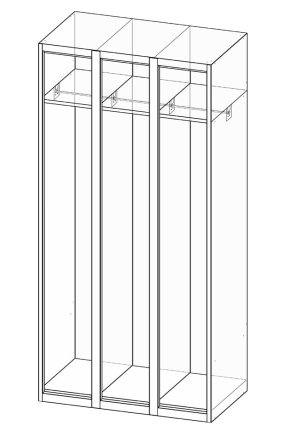 Metal wardrobe with three doors XS93-18 - 4