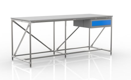 Workshop table with container with one drawer width 2000 mm, 240405313