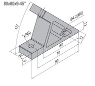 Angle 45°, 80x80x9 mm