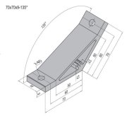 Angle 135°, 70x70x9 mm