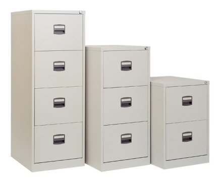 Three-drawer filing cabinet Bisley CC3H1A/FLS - set with dividers - 2