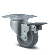 Instrument wheel gray with mounting plate, with brake, center riveted