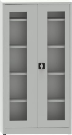 Metal filing cabinet with Plexiglas glass doors C2974H2 - 2