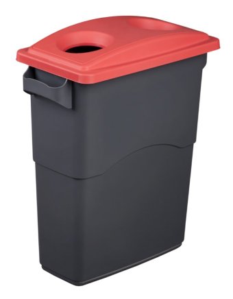 EcoSort waste bin lid for plastic - color red