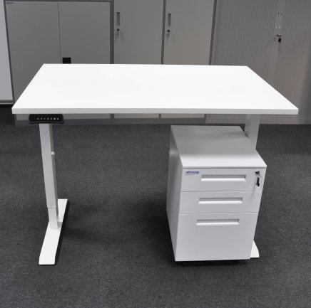 Height-adjustable table with container EO16_HDT