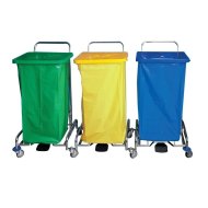 Trolley for sorting waste and laundry PEDALBAG III without bag