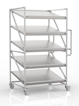 Shelving trolley for crates with inclined shelves 1000 x 800 mm, SP10080