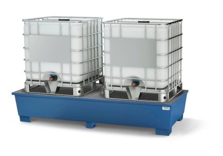 Catch basin on classic-line legs for 2 IBC tanks