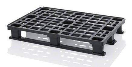 Stackable ESD plastic pallet with rails H. 155 x W. 800 x D. 1200 mm