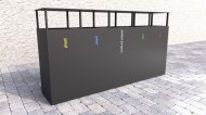 Outdoor bin with canopy for sorted waste Steel VI