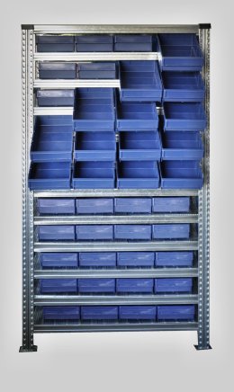 Rack with crates 100 x 230 x 600 mm - 44 pcs - 2