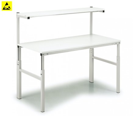 Height-adjustable ESD table Treston with shelf (5 models)