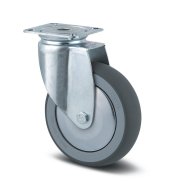 Gray instrument wheel ø 125 mm with plate attachment, rotatable with cover