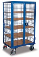 Cabinet trolley with shelves and wire walls (2 models)